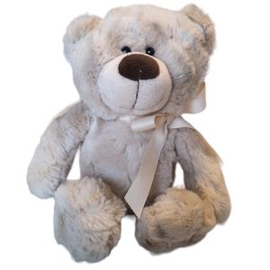 Ganz Stuffed Plush Bear Bolton Collectible Cute Soft Cuddly Tan 11" Laying Flat